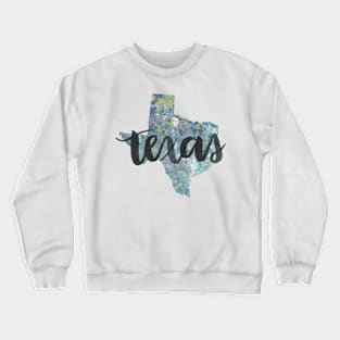 texas - calligraphy and abstract state outline Crewneck Sweatshirt